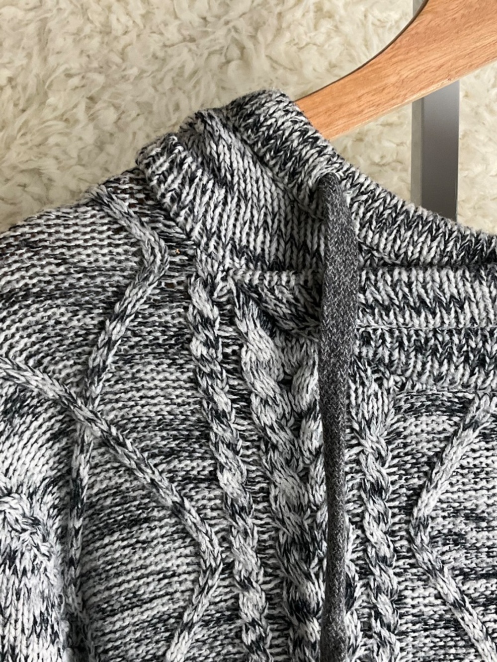 DARK BLACK BRAND WOMEN'S GRAY/BLACK HOODIE SWEATER~SIZE LARGE TALL! - Picture 6 of 9